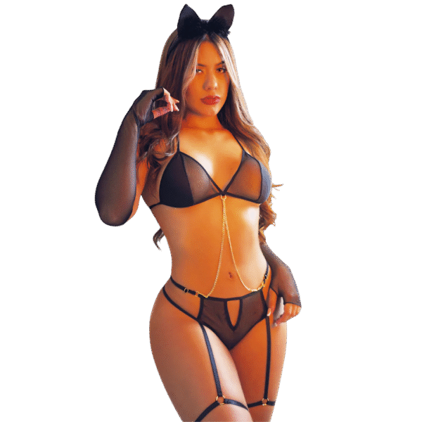 conjunto gatita – lencería y disfraz sexy